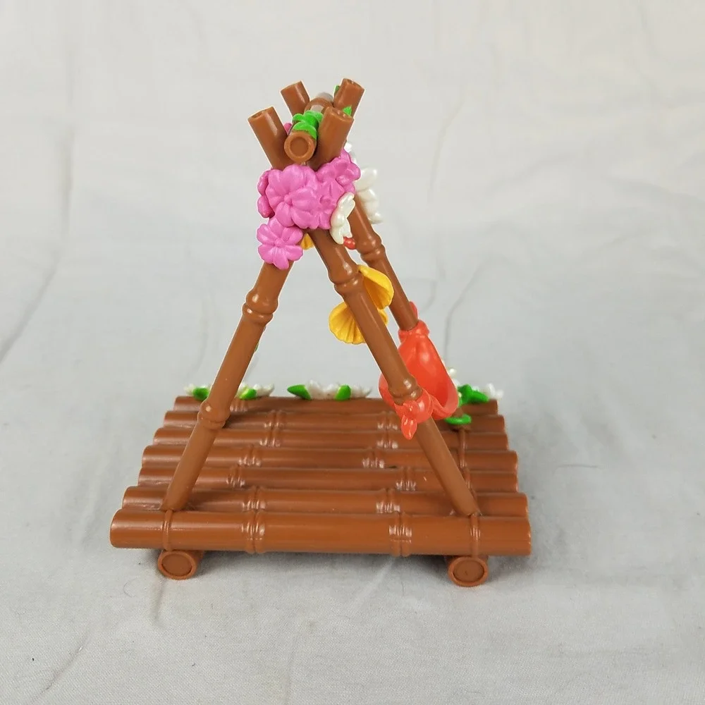 Disney Moana‎ Toy Raft Accessory Brown Excellent Bamboo Floral Hammock Boat Toy